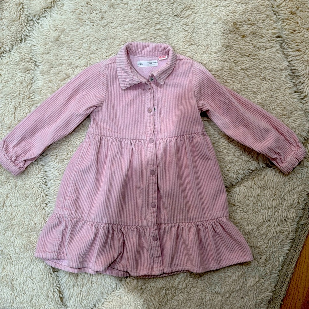 Pink corduroy Zara girls dress